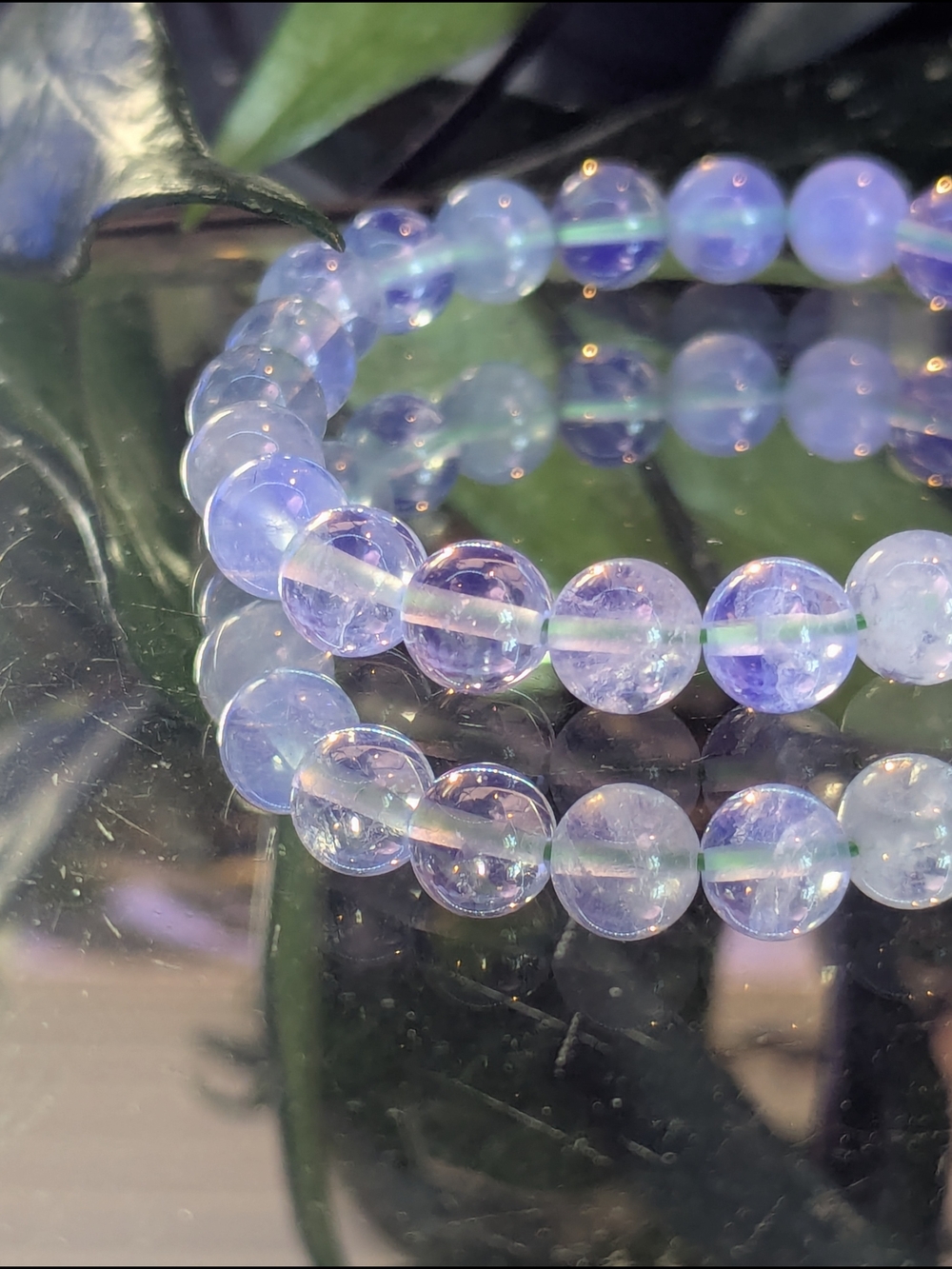 Gem-Grade Green Amethyst Prasiolite Crystal Stretch Bracelet Specimen